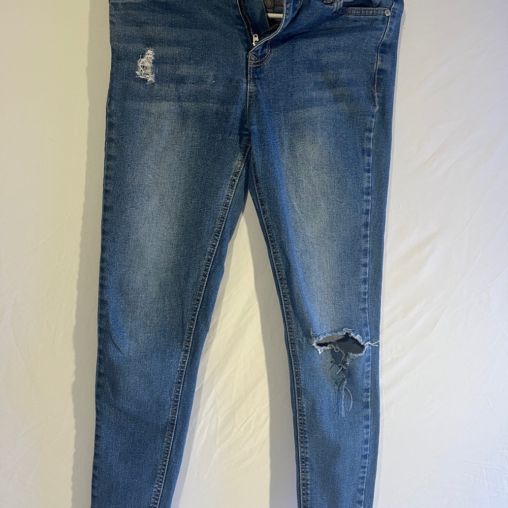 Massini Blue Distressed Skinny Jeans